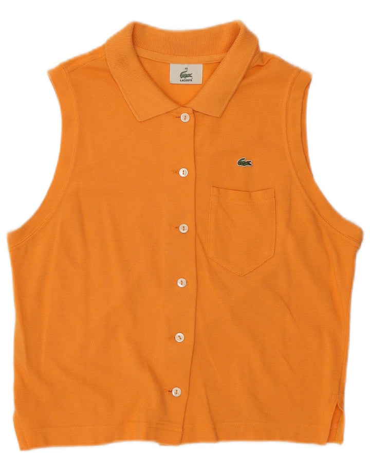 Lacoste Femme Chemise sans manches Blouse Taille 40 Coton Orange Moyen