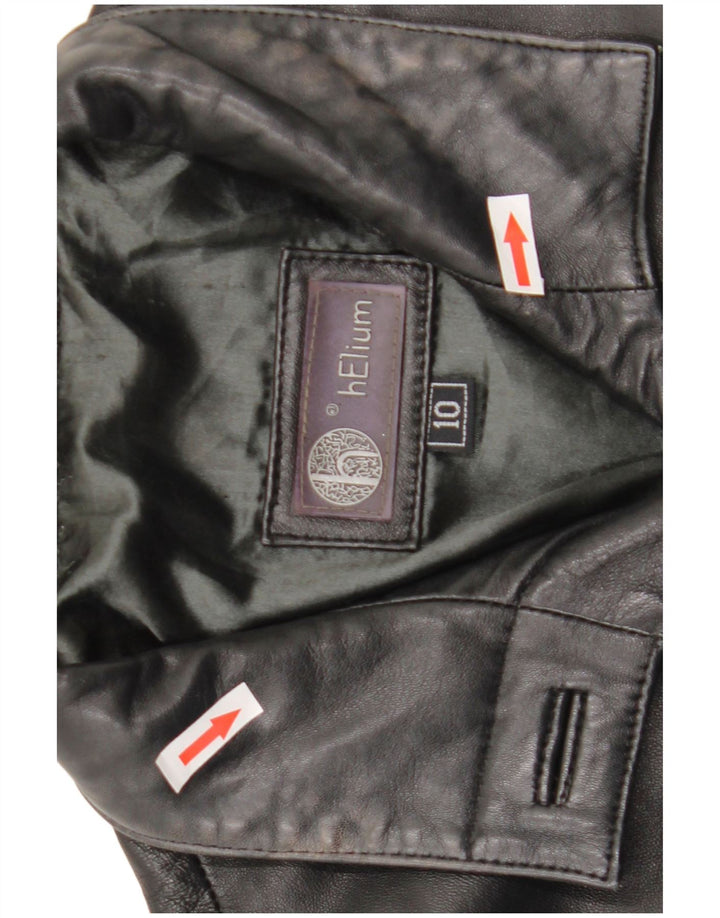 Helium Manteau en cuir pour femme UK 10 Petit Noir