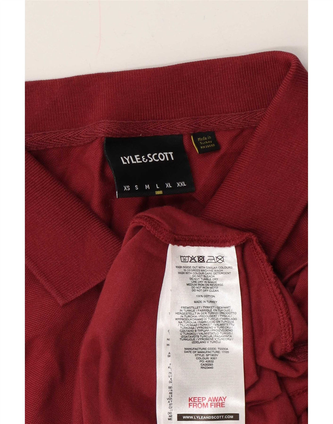 Lyle & Scott Polo Homme Large Bordeaux Coton