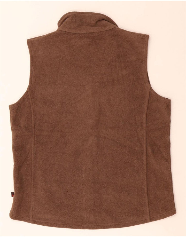 WOOLRICH Gilet Polaire Femme UK 14 Marron Moyen Polyester