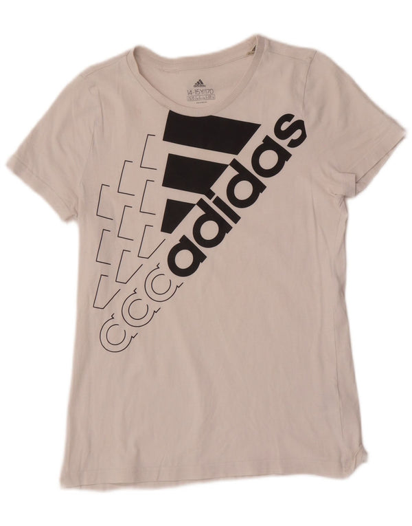 Adidas T-Shirt Graphique Garçon 14-15 ans Blanc Coton