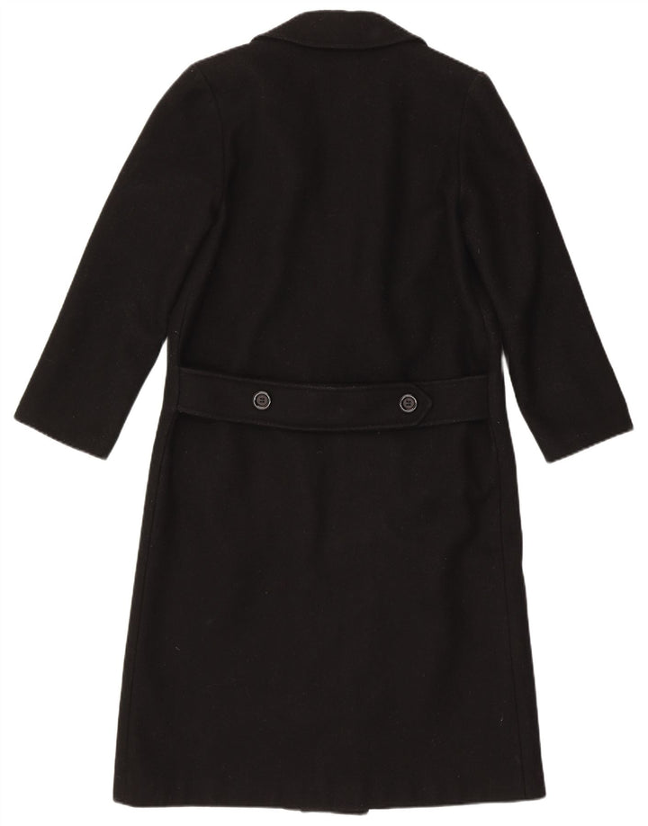 BHS Womens Oversized Double Breasted Coat UK 10 Small  Black Wool