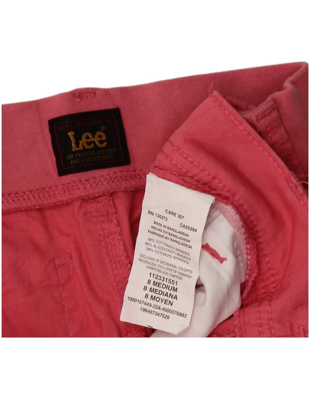 Lee Short Cargo Femme US 8 Medium W28 Coton Rose