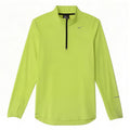 Nike Hommes Dri Fit Zip Neck Top Manches Longues Petit Jaune Polyester