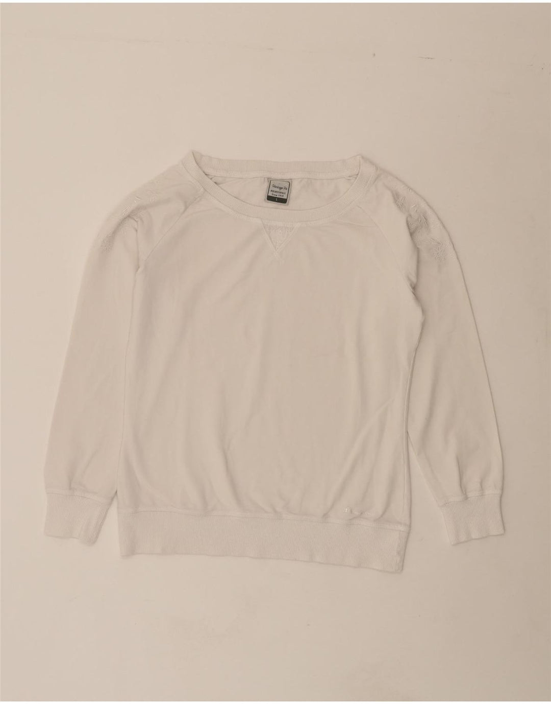 CHAMPION Womens Herritage Fit Sweatshirt Jumper UK 14 Large White Vintage Champion and Second-Hand Champion from Messina Hembry 
