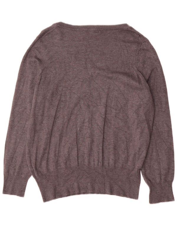 Marks & Spencer Pull col V pour femme UK 18 XL Gris Viscose