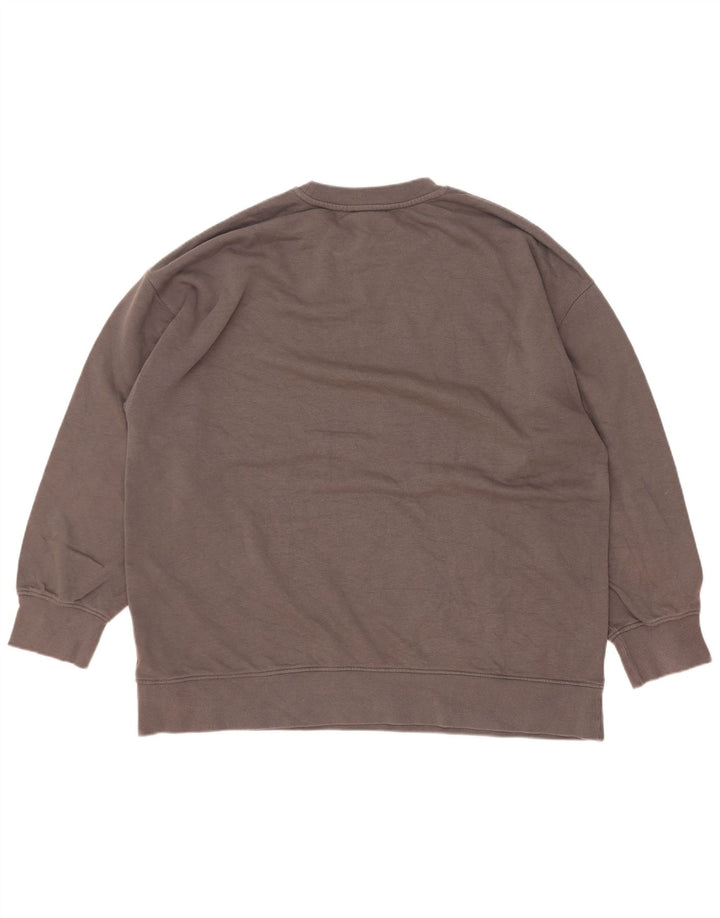 Zara Womens Sweatshirt Oversize Jumper UK 16 Grand Coton Gris