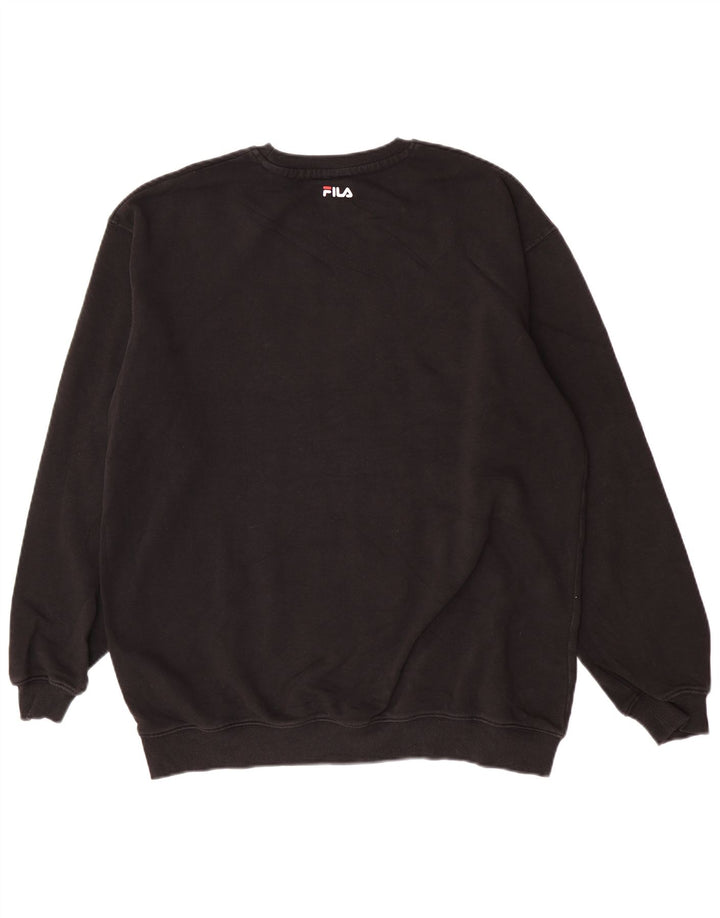 Fila Sweat-shirt graphique pour hommes, grand, noir, coton
