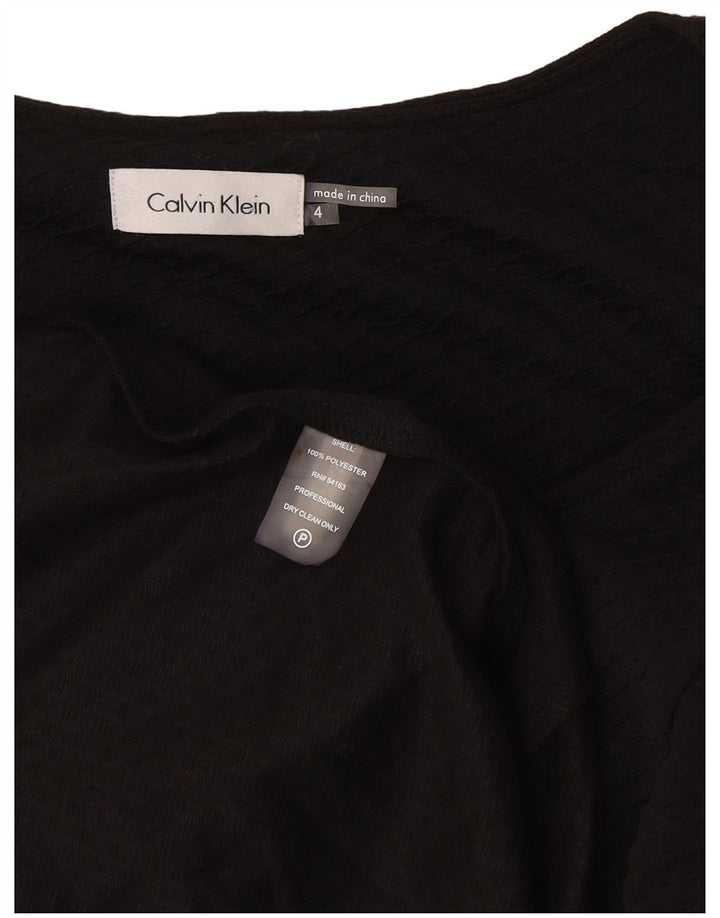 CALVIN KLEIN Robe trapèze sans manches pour femme US 4 Small Noir Polyester