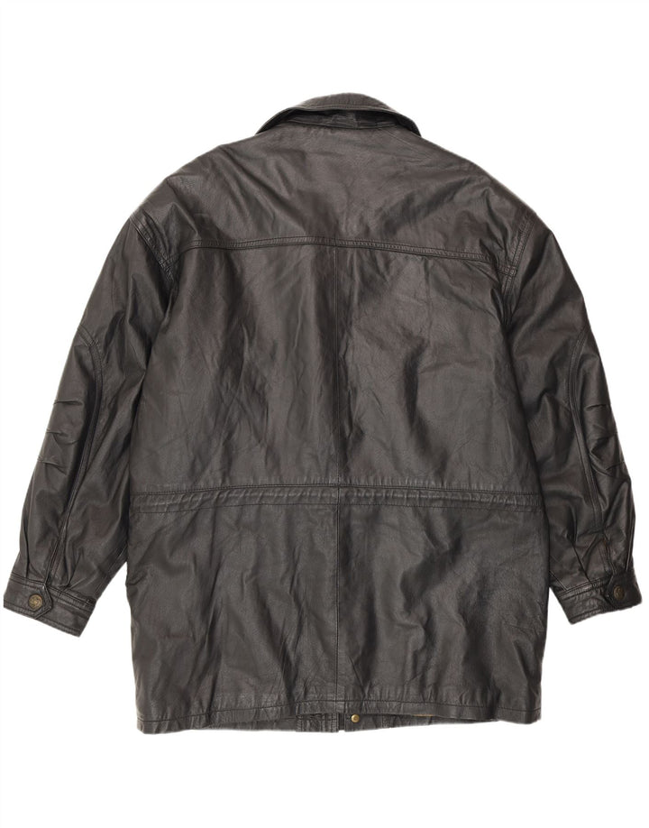 Front Line Manteau en cuir pour homme UK 44 2XL Noir