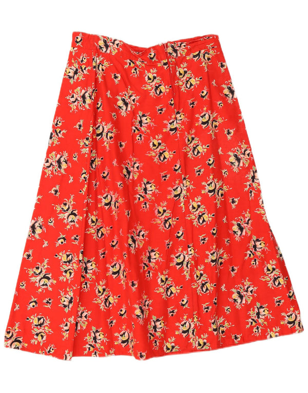 vintage Femme A-Line Jupe W26 Petit Floral Rouge