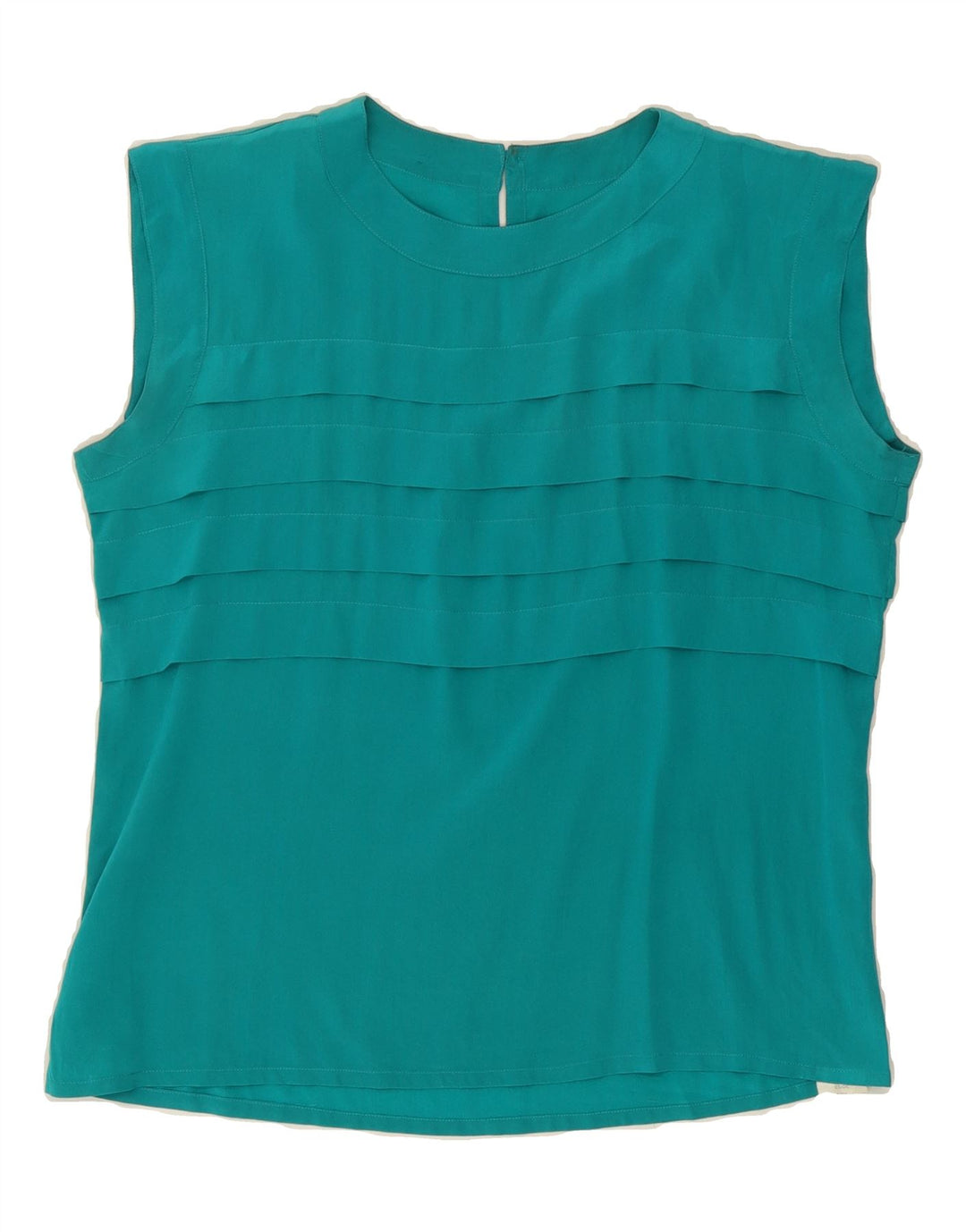 VINTAGE Womens Sleeveless Blouse Top UK 14 Large Blue Vintage Vintage and Second-Hand Vintage from Messina Hembry 