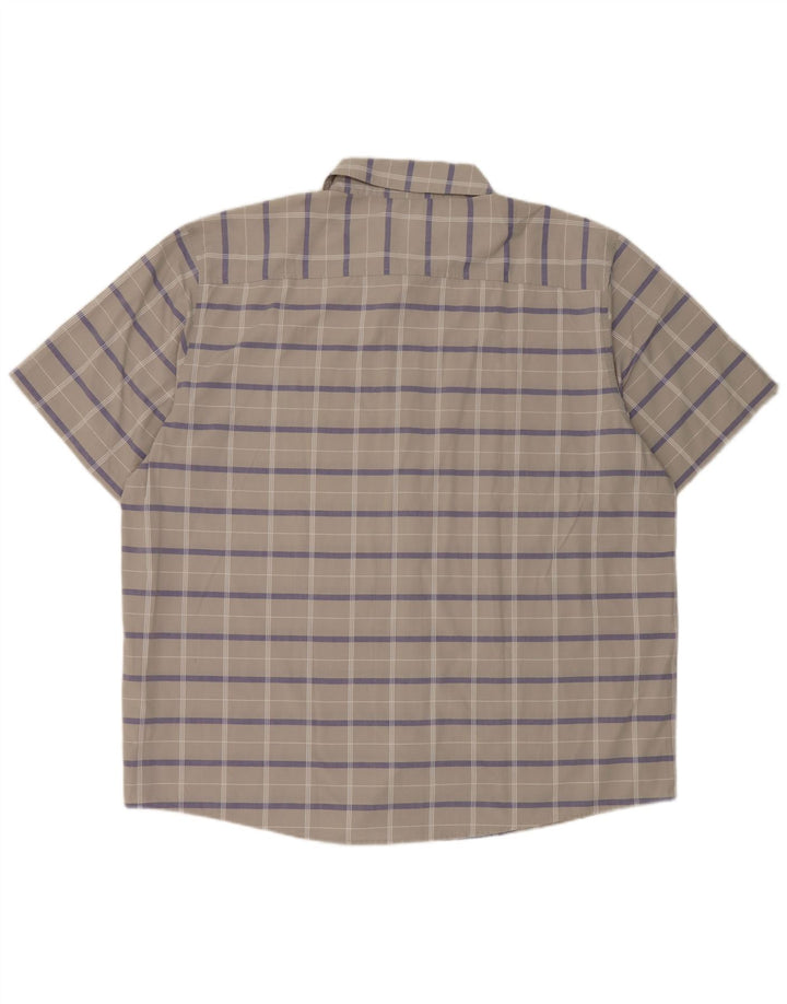Adidas Chemise à manches courtes pour hommes 2XL Gris à carreaux Polyester