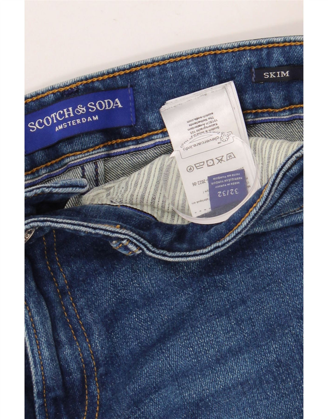 SCOTCH & SODA Jean Skinny Amsterdam W32 L32 Homme Bleu Coton