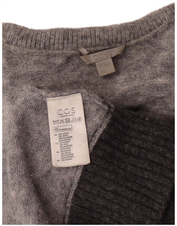 Cos Pull col roulé pour femme UK 6 XS Gris Colorblock Laine d'Alpaga