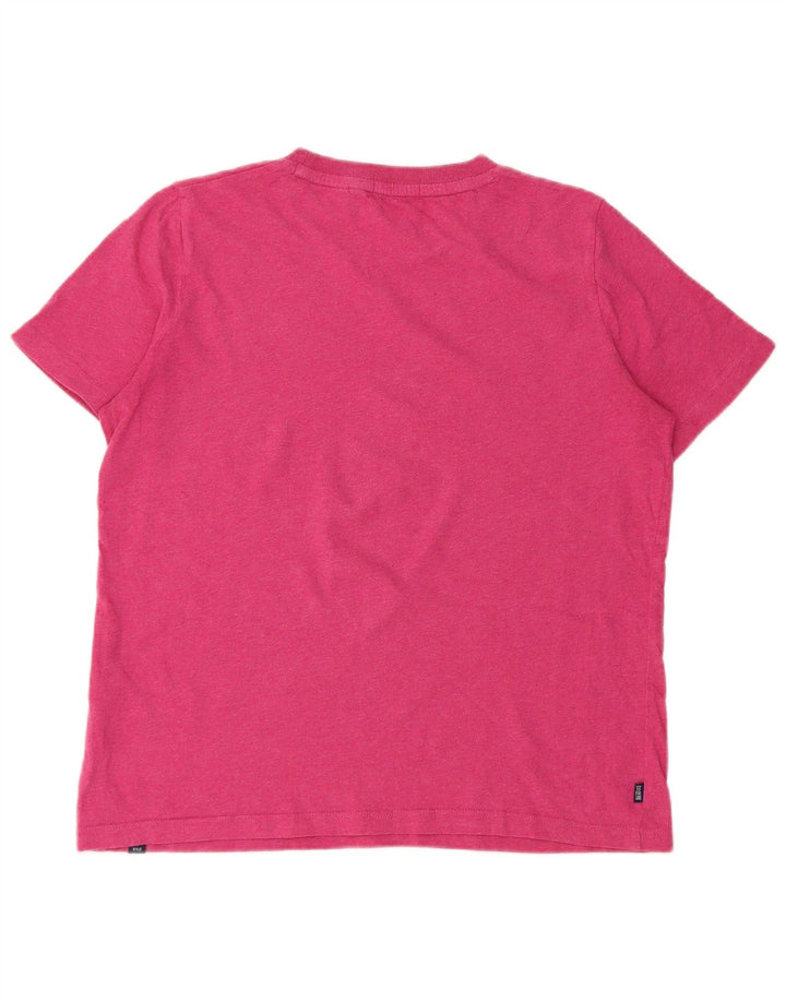Superdry Femme T-Shirt Oversize UK 8 Petit Rose Coton