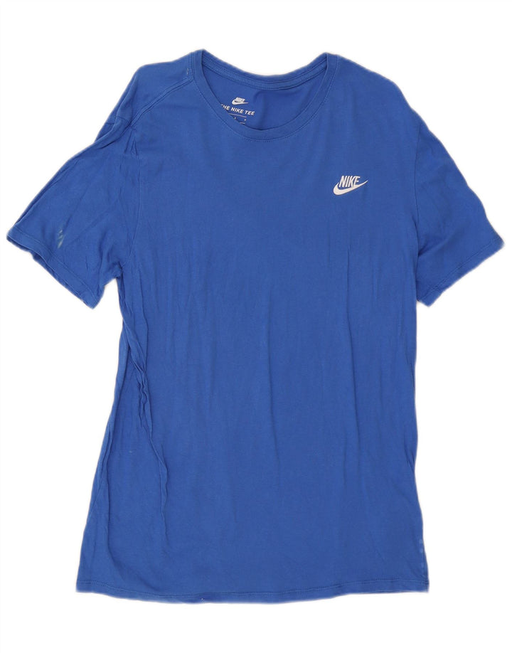 Nike T-shirt coupe athlétique pour homme, grand, bleu, coton