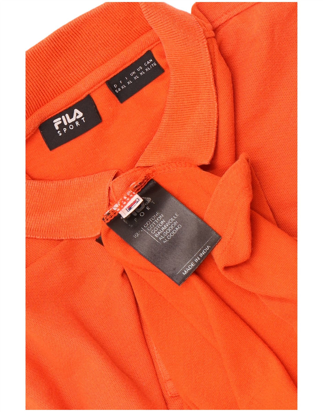 Fila Polo Homme XL Orange Coton