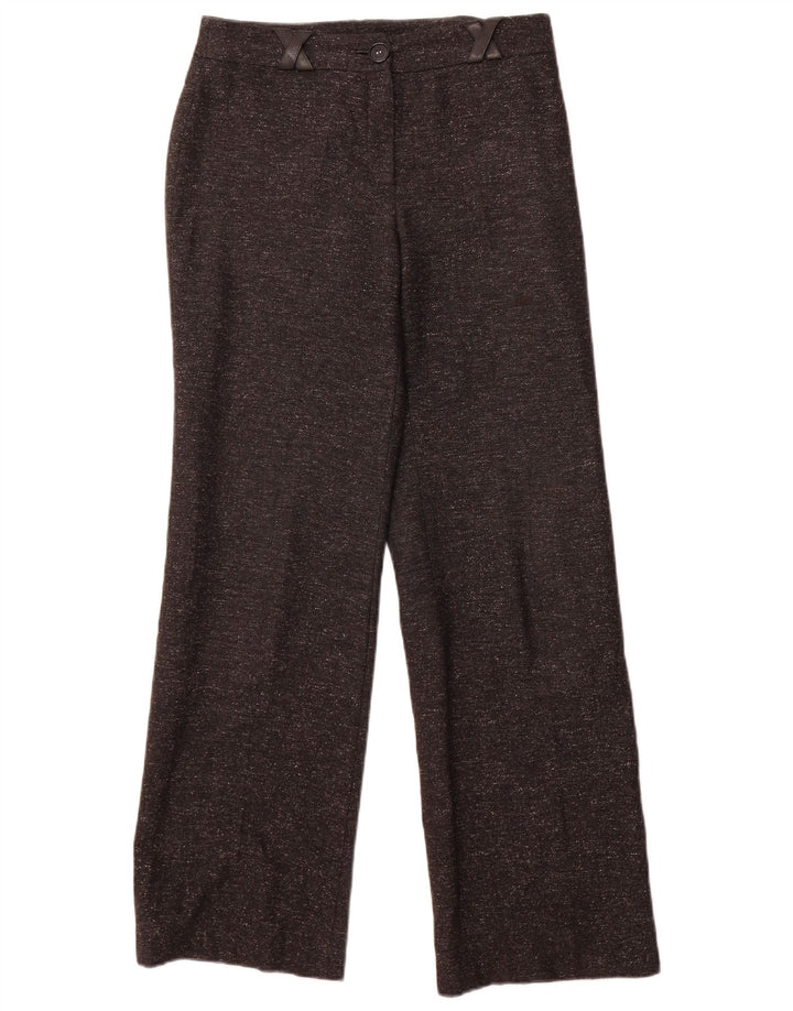 Jaeger Pantalon décontracté jambe large pour femme W30 L31 Gris moucheté