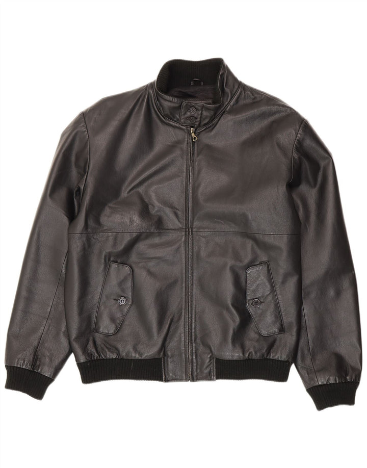Veste en cuir homme vintage IT 54 2XL Cuir noir