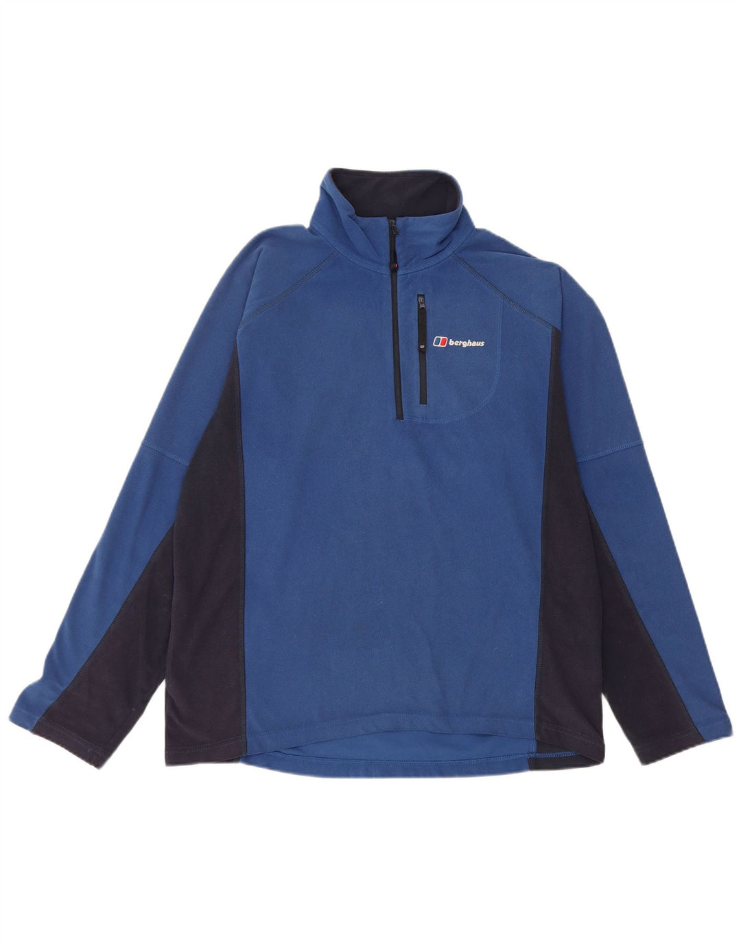 BERGHAUS Pull Polaire Col Zippé Homme Bleu Moyen Colorblock Polyester