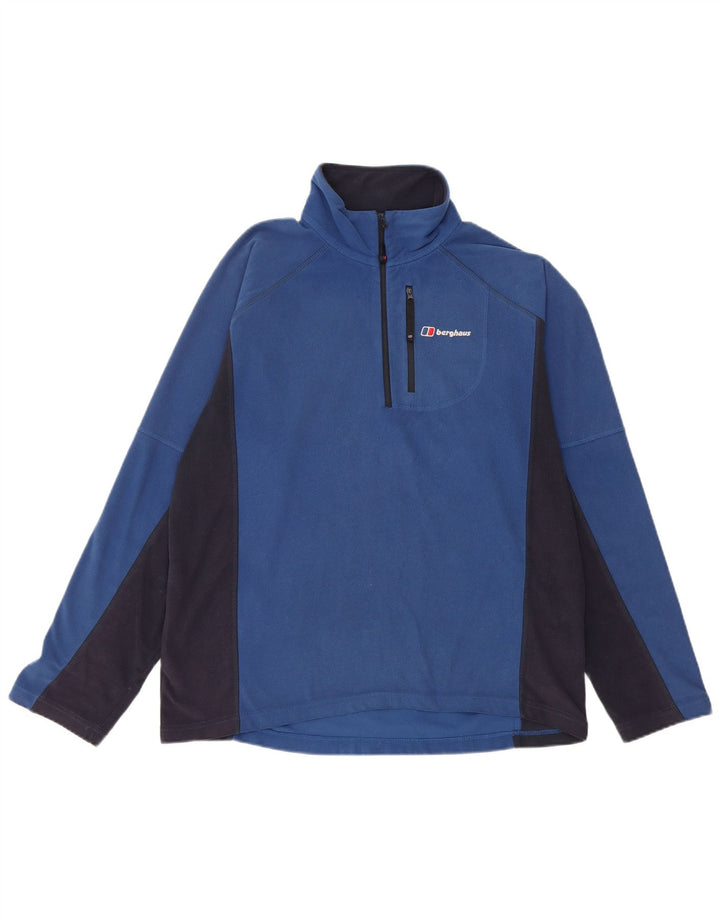 BERGHAUS Pull Polaire Col Zippé Homme Bleu Moyen Colorblock Polyester