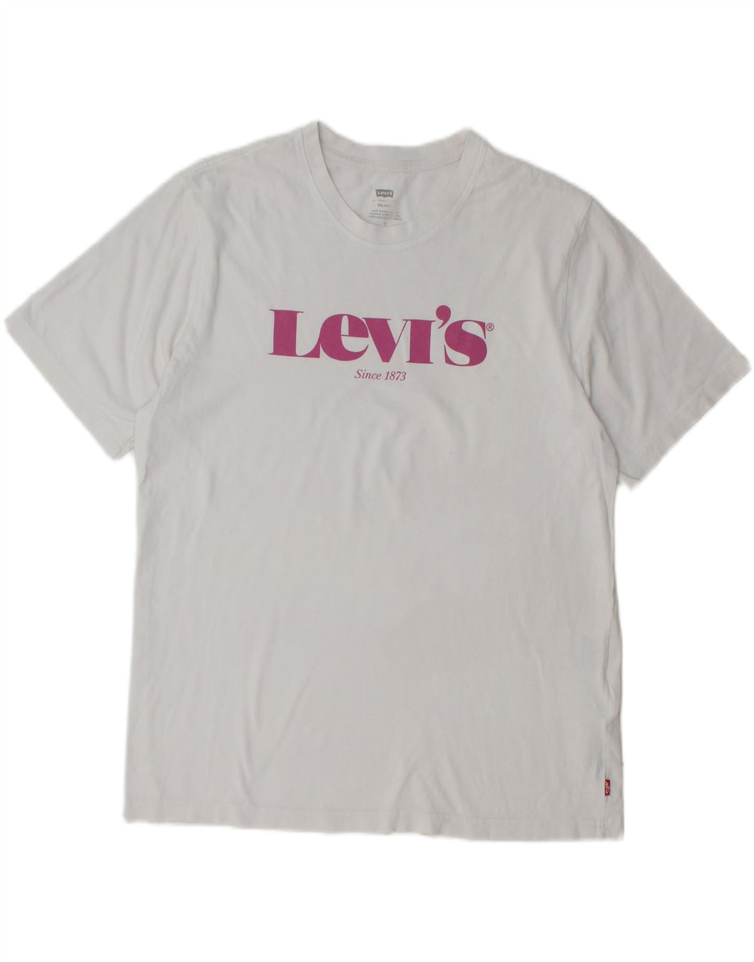 LEVI'S Mens Relaxed Fit Graphic T-Shirt Top Medium White Cotton Vintage Levi's and Second-Hand Levi's from Messina Hembry 