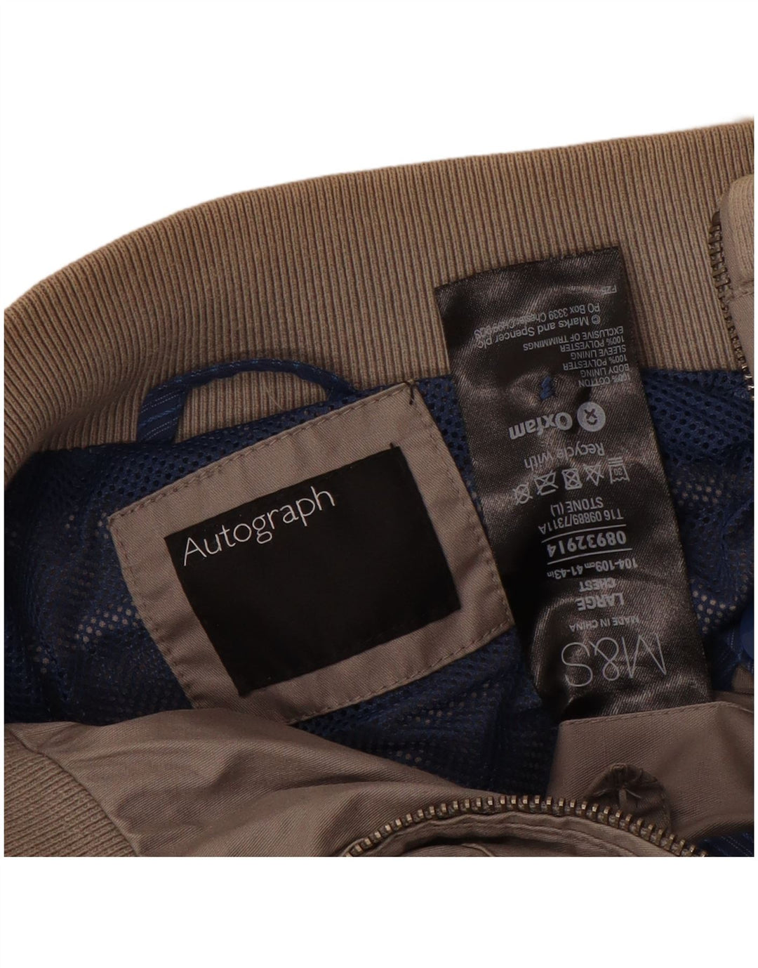 Marks & Spencer Veste Bomber Homme UK 41/43 Large Gris Polyester