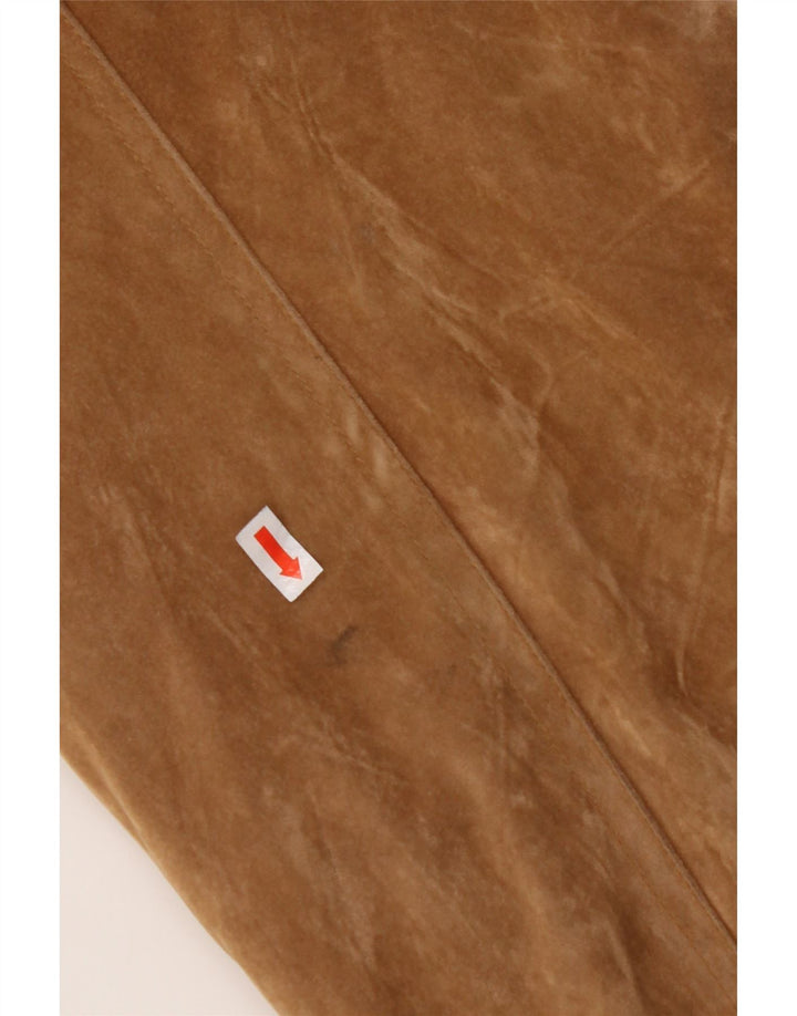 VINTAGE Veste Bomber Homme UK 42 XL Marron Polyester