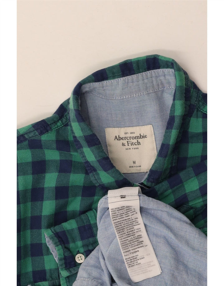 ABERCROMBIE & FITCH Chemise Femme UK 14 Coton à Carreaux Turquoise Moyen
