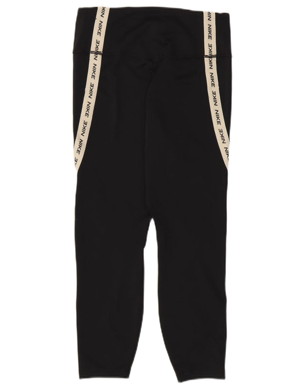 NIKE Legging Capri Dri Fit Graphic pour femme UK 12 Noir moyen colour block