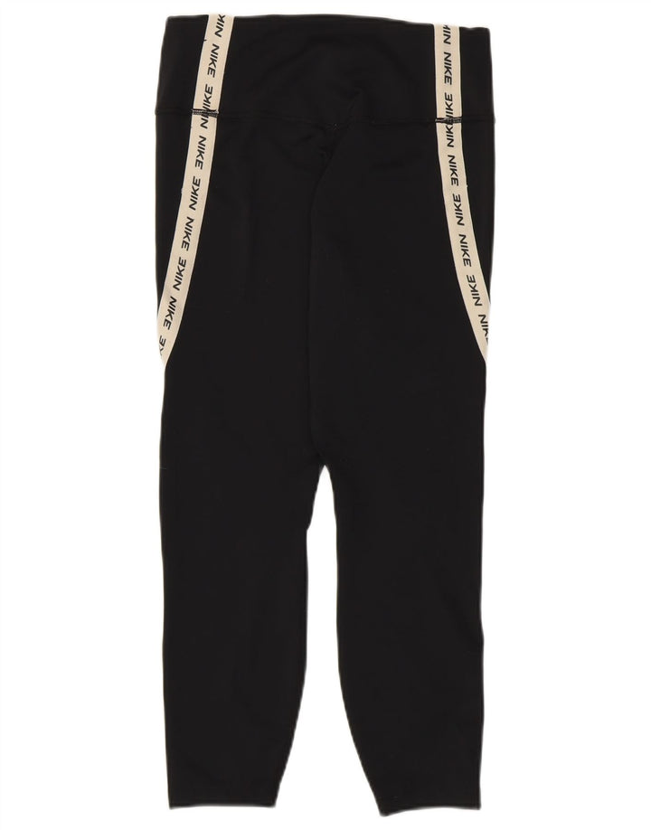 NIKE Legging Capri Dri Fit Graphic pour femme UK 12 Noir moyen colour block