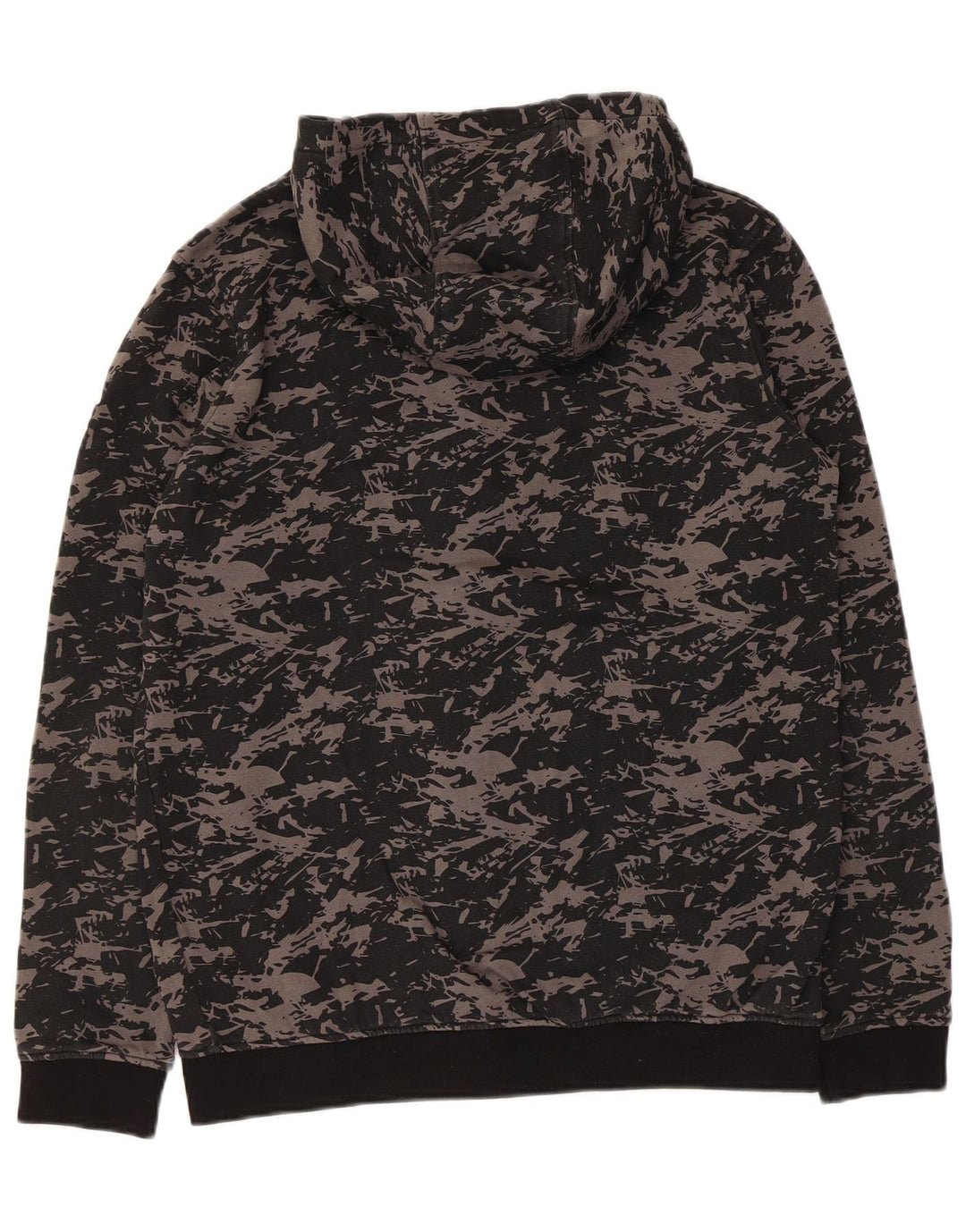 Lyle & Scott Pull à capuche zippé à motif abstrait pour garçon 15-16 ans Noir