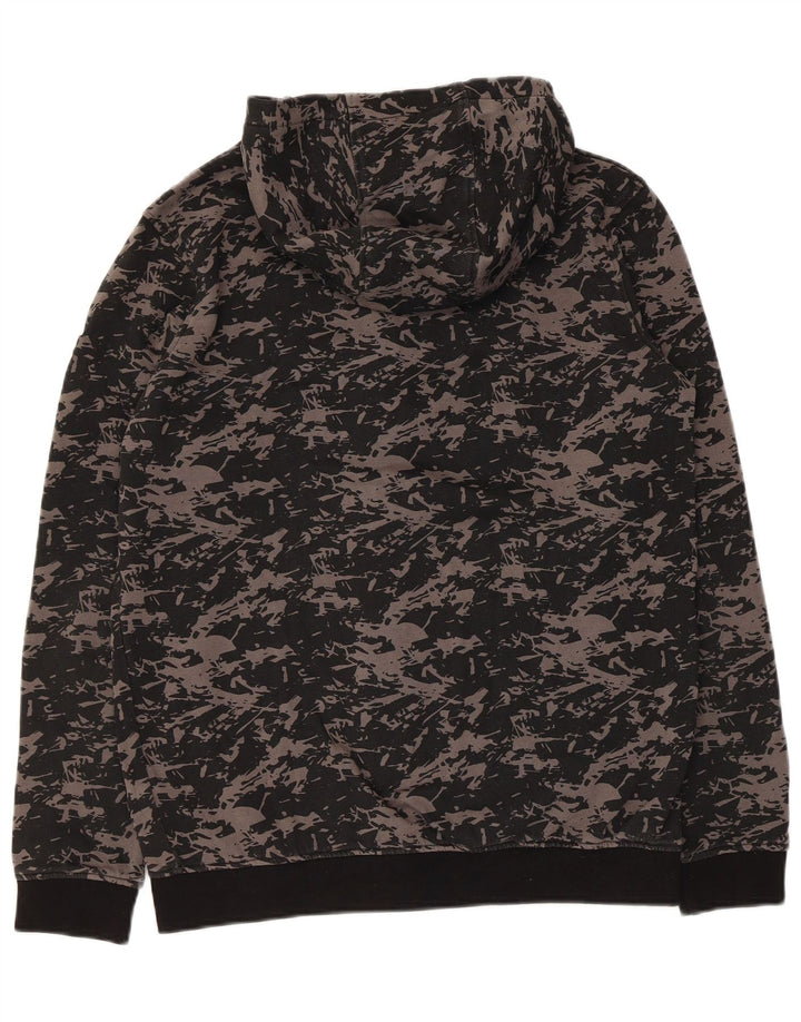 Lyle & Scott Pull à capuche zippé à motif abstrait pour garçon 15-16 ans Noir