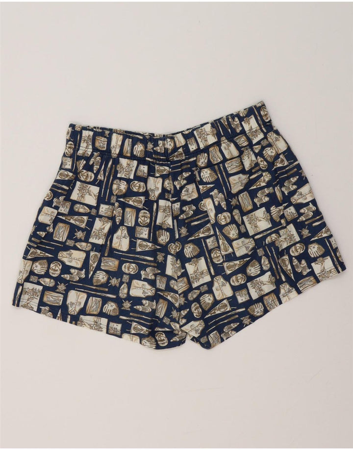 VINTAGE Short de bain homme grand bleu marine géométrique