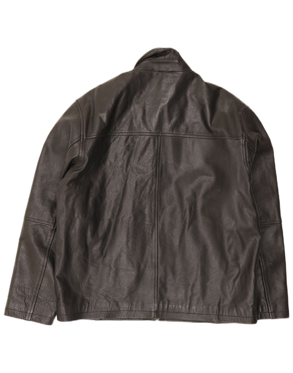 St. Bernard Veste en cuir pour homme UK 41 Large Noir