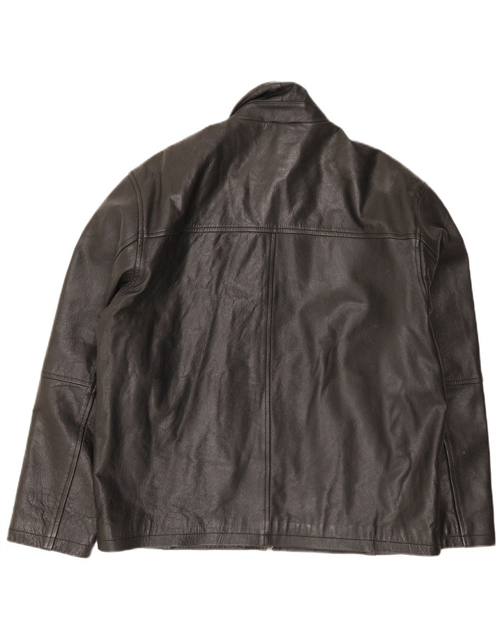 St. Bernard Veste en cuir pour homme UK 41 Large Noir