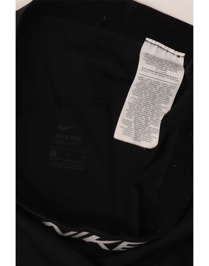 Nike Legging court graphique Dri Fit pour femme UK 12 Noir moyen Polyester