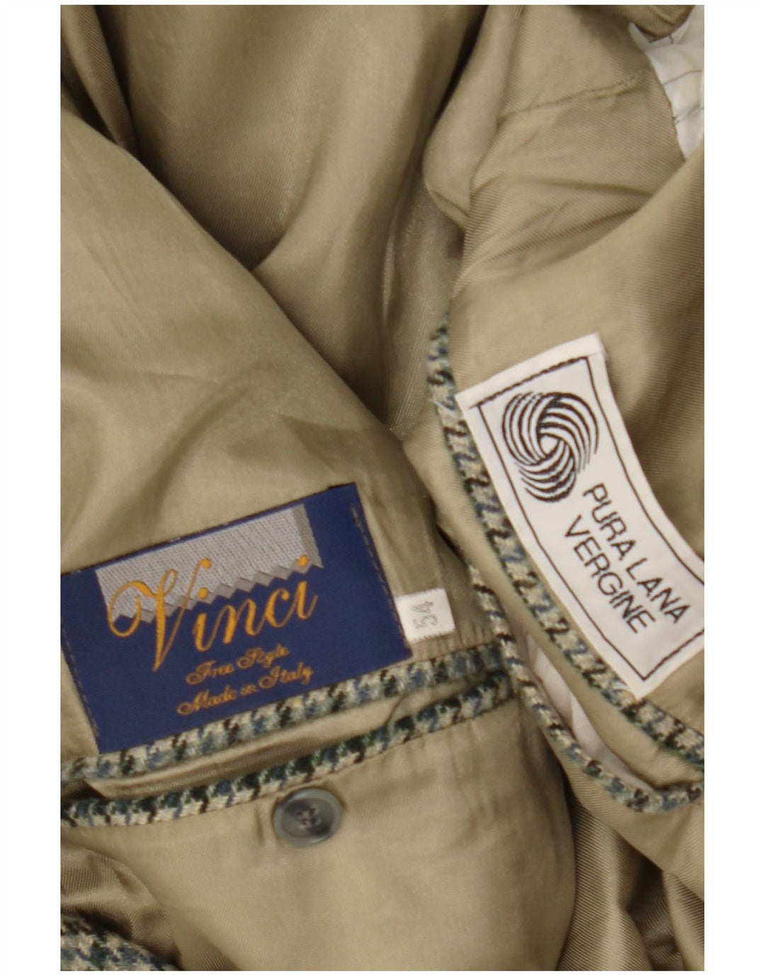 Vinci Veste Blazer 2 Boutons Homme IT 54 2XL Gris Laine à Carreaux