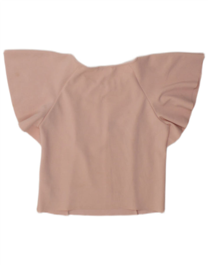 Zara Womens Crop Batwing Blouse Top UK 10 Petit Rose Polyester