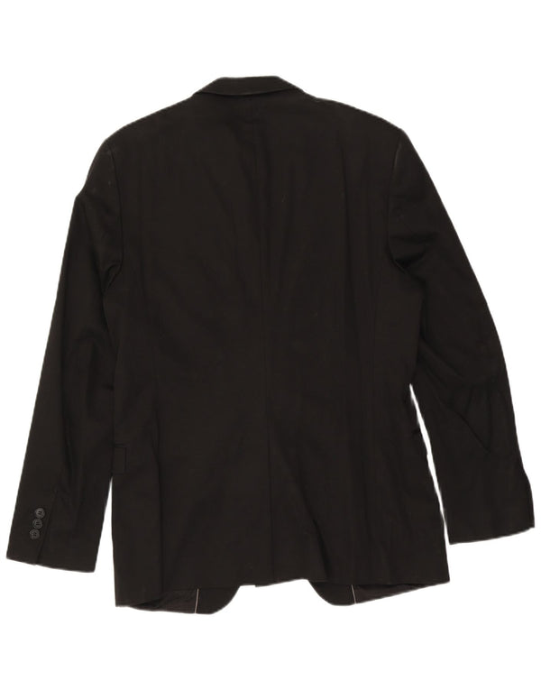 Zara Veste Blazer 1 Bouton Homme EU 50 Coton Noir Moyen