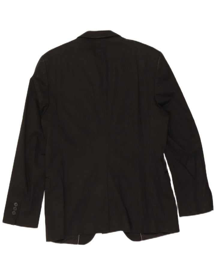 Zara Veste Blazer 1 Bouton Homme EU 50 Coton Noir Moyen