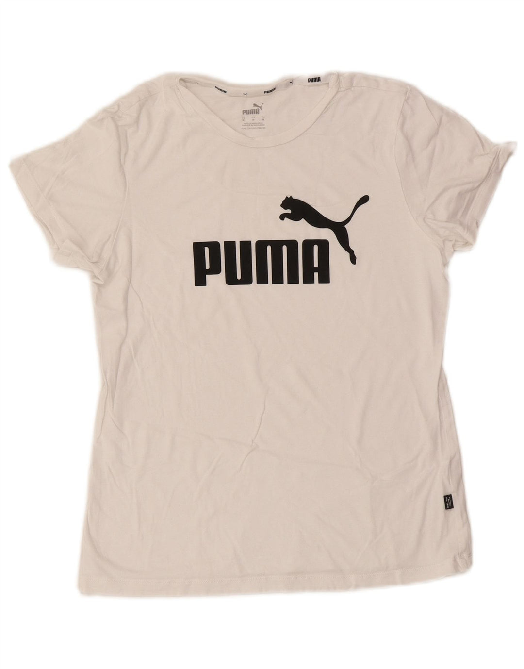 Puma T-shirt graphique pour femme UK 12 Blanc moyen