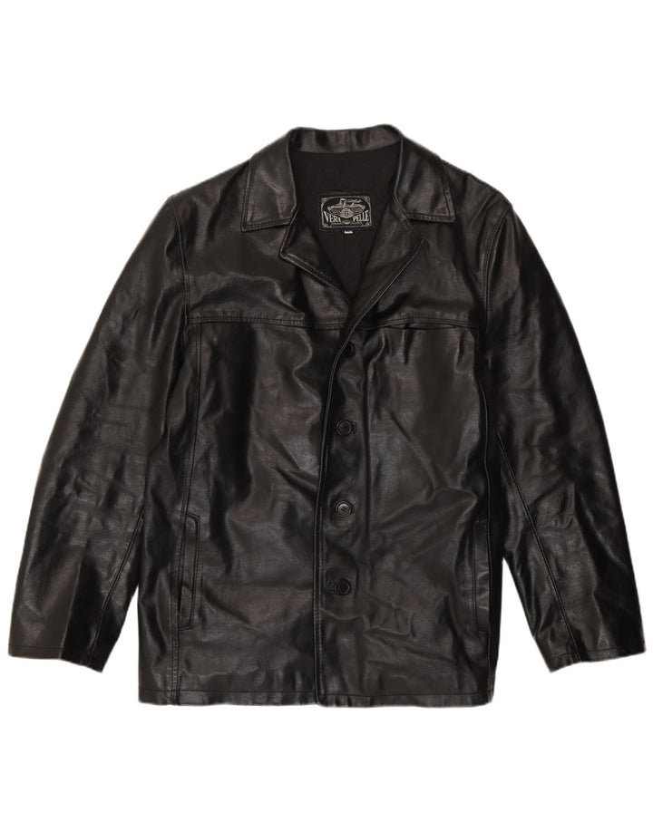 Veste en cuir homme vintage UK 38 Cuir noir moyen