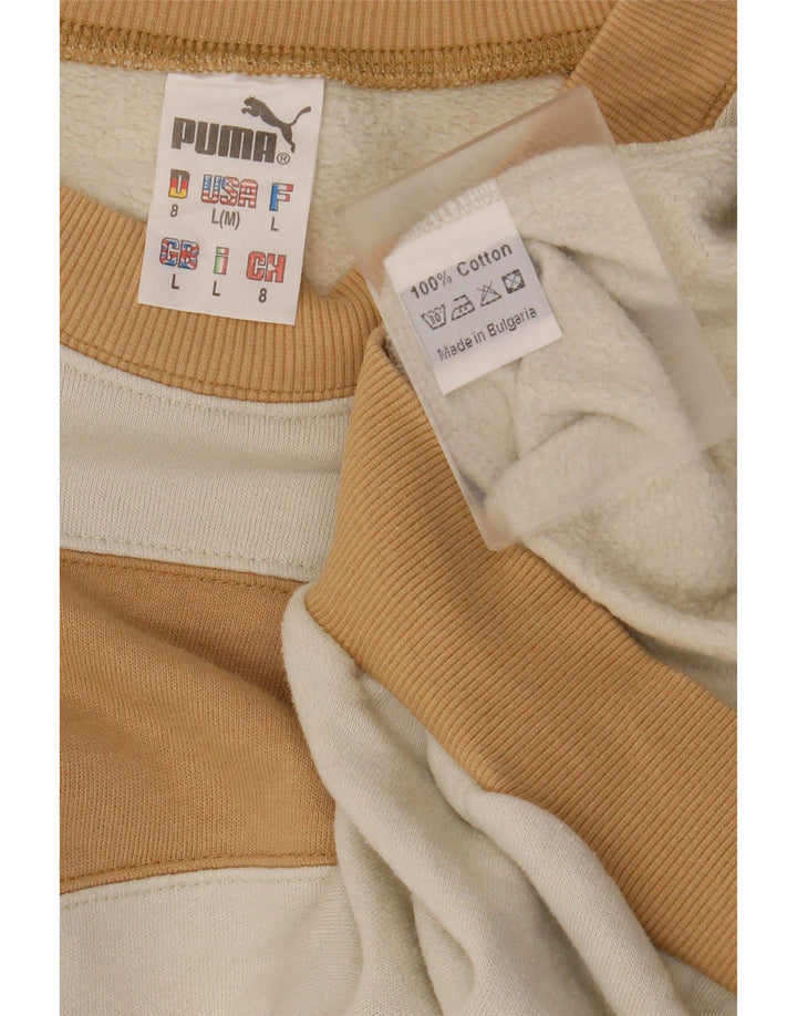 PUMA Sweat-shirt pour homme en coton color block Blanc Taille L