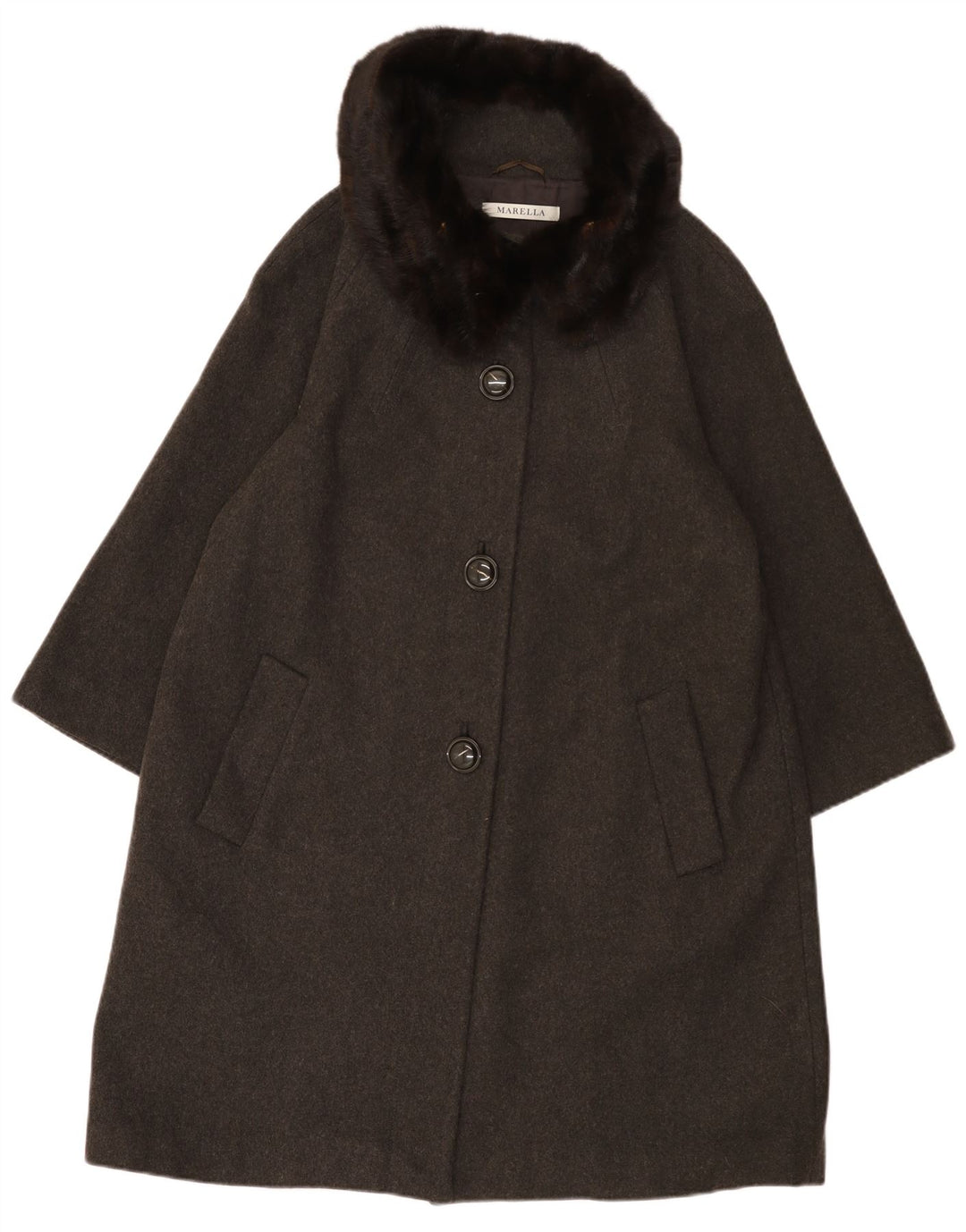 Marella Manteau coupe ample pour femme UK 14 Grande laine grise