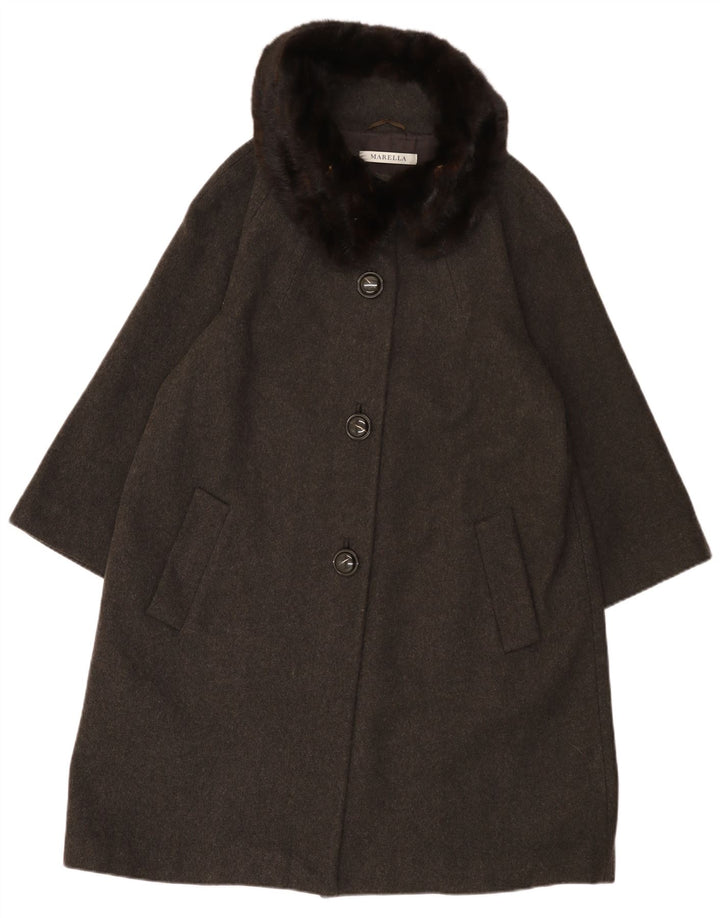 Marella Manteau coupe ample pour femme UK 14 Grande laine grise