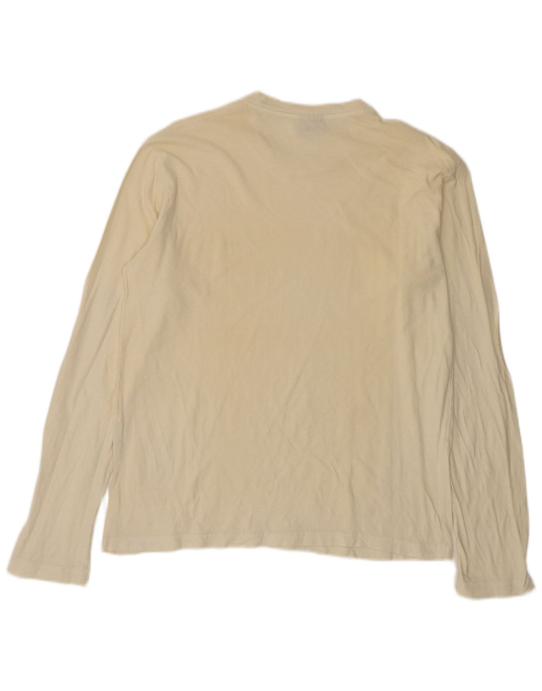 LEVI'S Top Femme Manches Longues UK 16 Large Blanc Cassé Coton