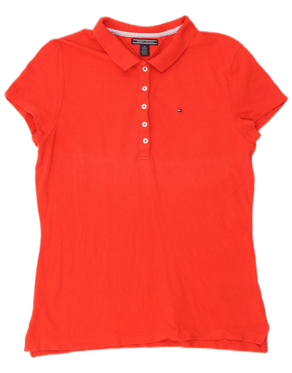 Tommy Hilfiger Polo à manches courtes pour femme Coupe régulière UK 18 XL Rouge