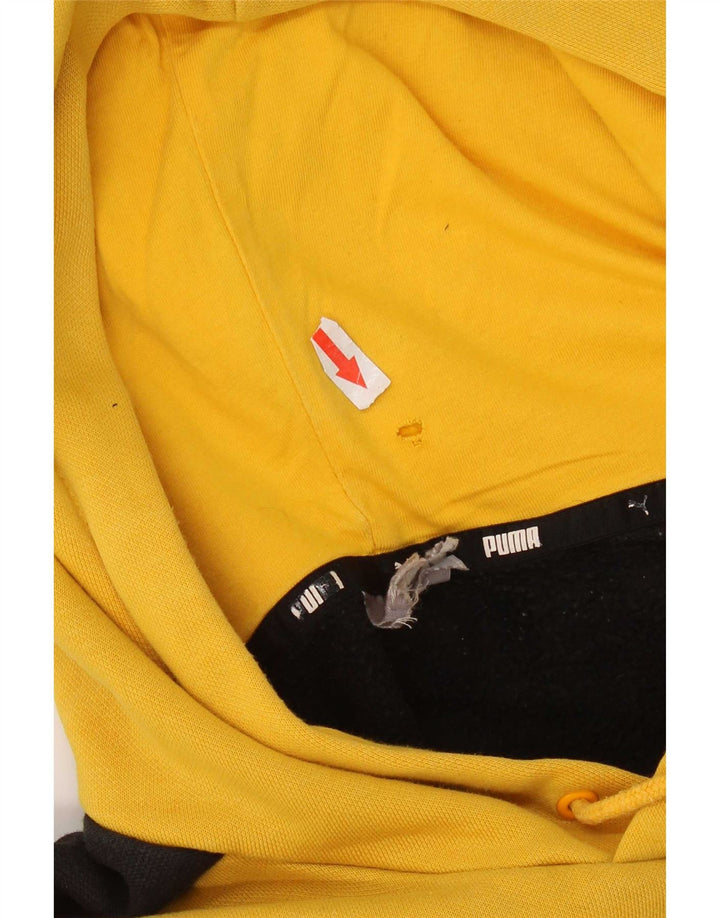 Puma Pull à capuche en coton color block homme jaune moyen